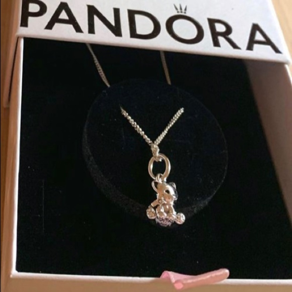 🐱 rare pandora cat necklace - Picture 1 of 2